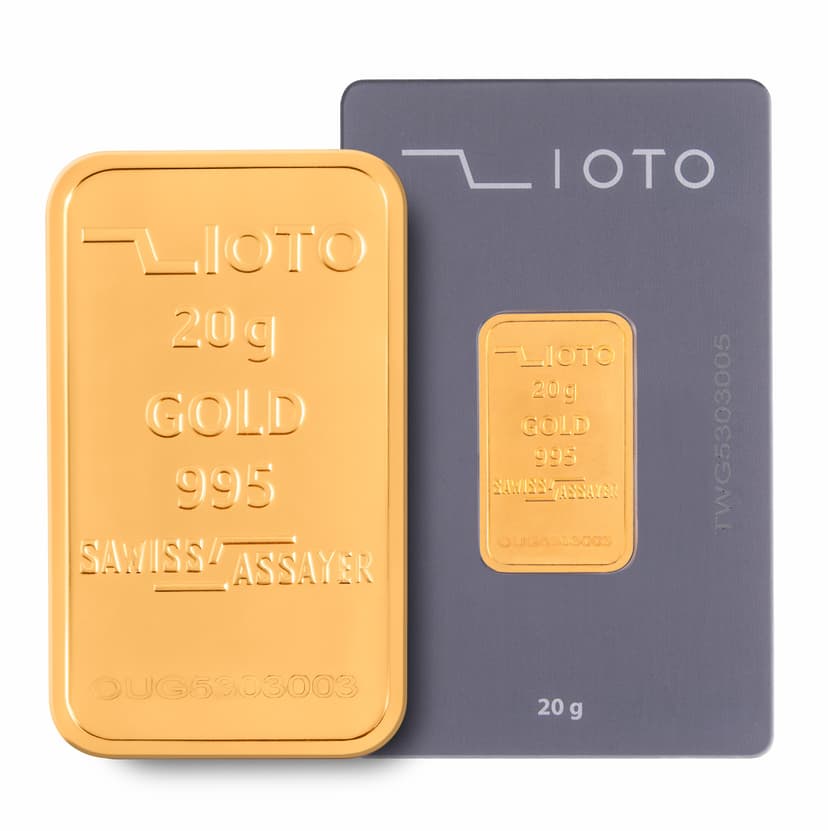 خرید آنلاین طلا شمش استاندارد 20 گرمی ۲۴ عیار زیوتو (معادل 26.533 گرم طلای 18 عیار)	